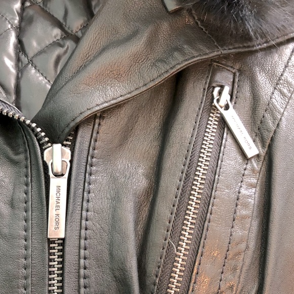 Michael Kors Leather and Rabbit Fur Jacket - Picture 16 of 16